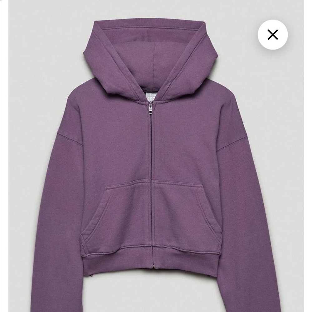 NWOT Aritzia Tna Cozy Fleece Boyfriend Boxy Zip Hoodie Gd Violet Haze XL
